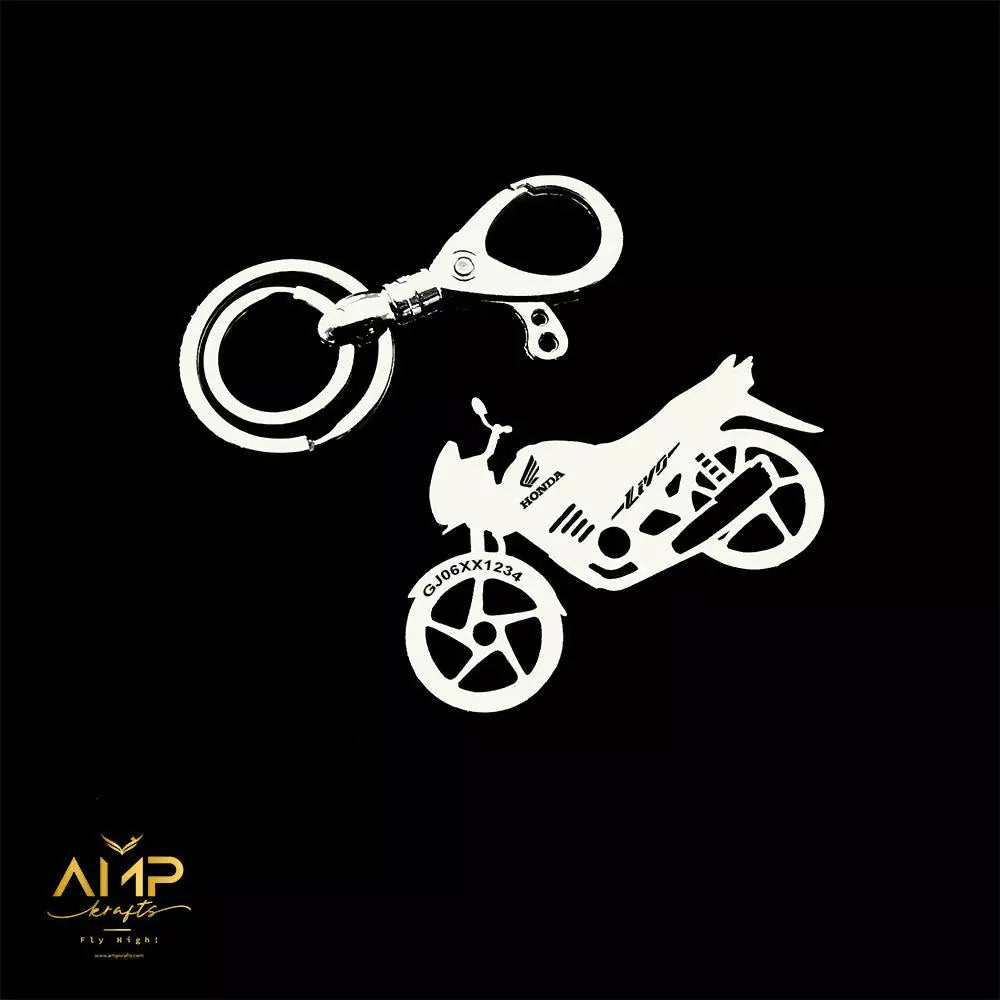 Personalised Honda Livo bike keychain – perfect gift for him