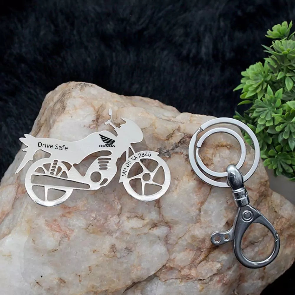 Personalized Honda Shine SP keychain for daily riders