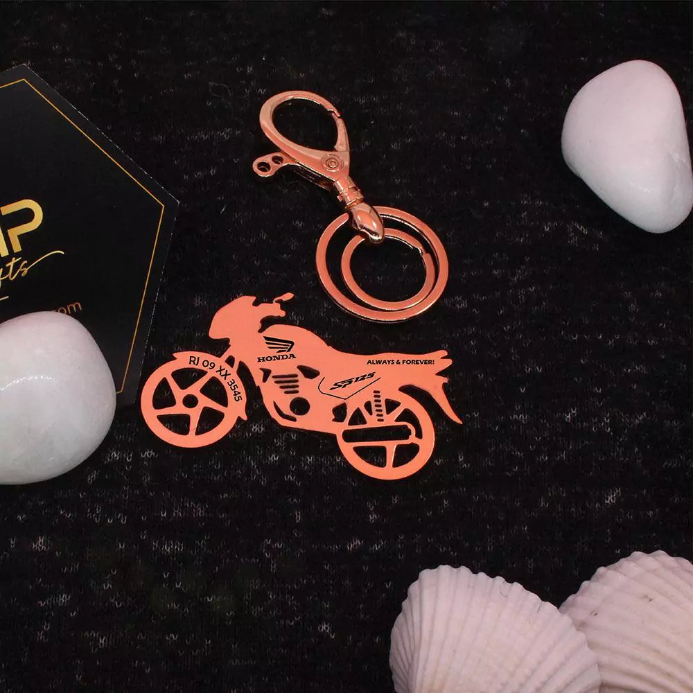 Honda SP 125 name keychain in premium metal for everyday bike keys