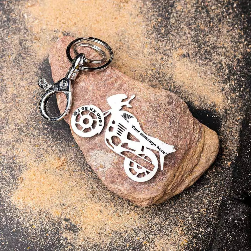 Gift-ready Honda Unicorn personalised keychain for boyfriend or husband