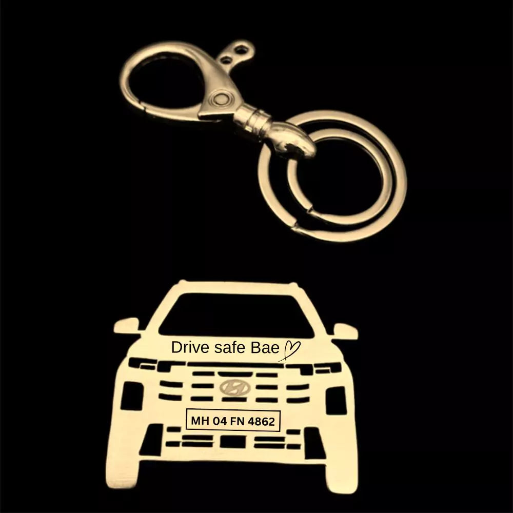 Hyundai Creta 2025 keyring in silver gold rose gold