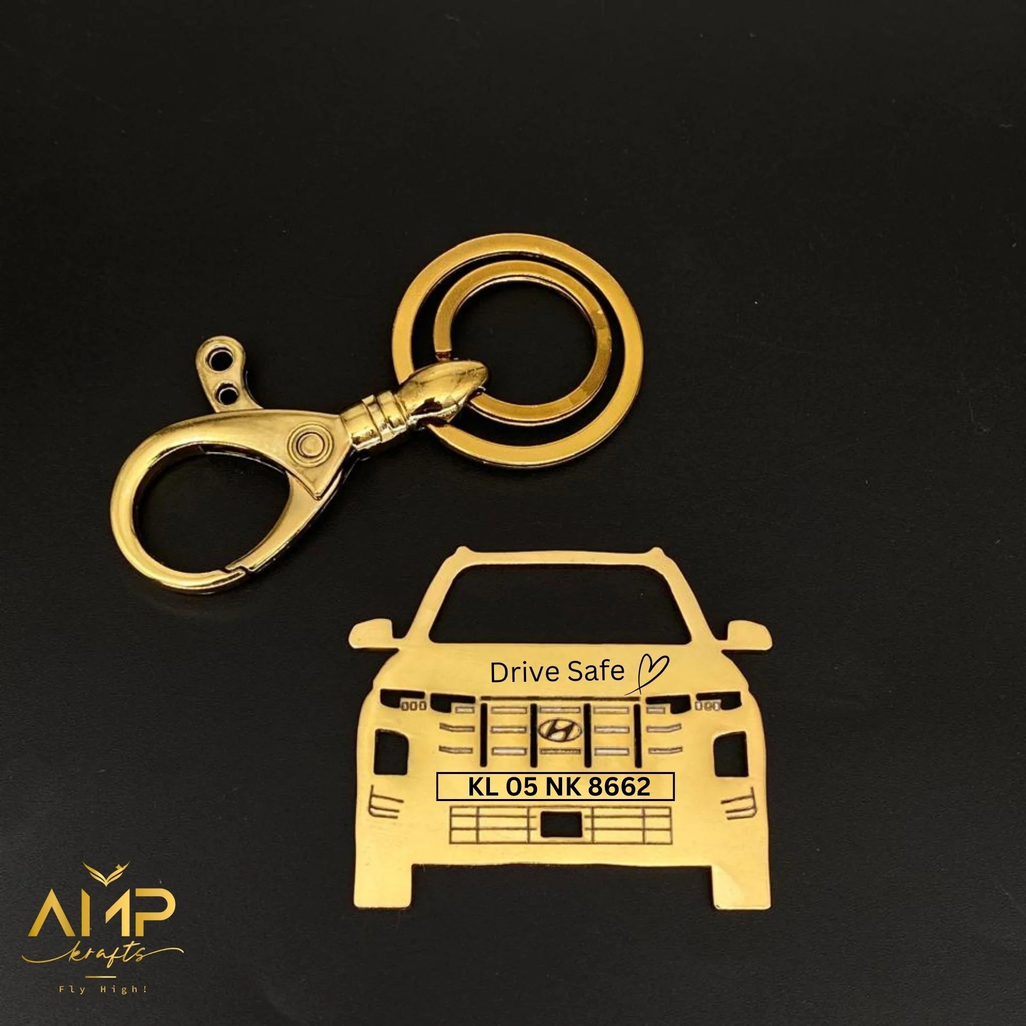 Hyundai Creta Facelift 2024 Personalized Keychain - Ampkrafts