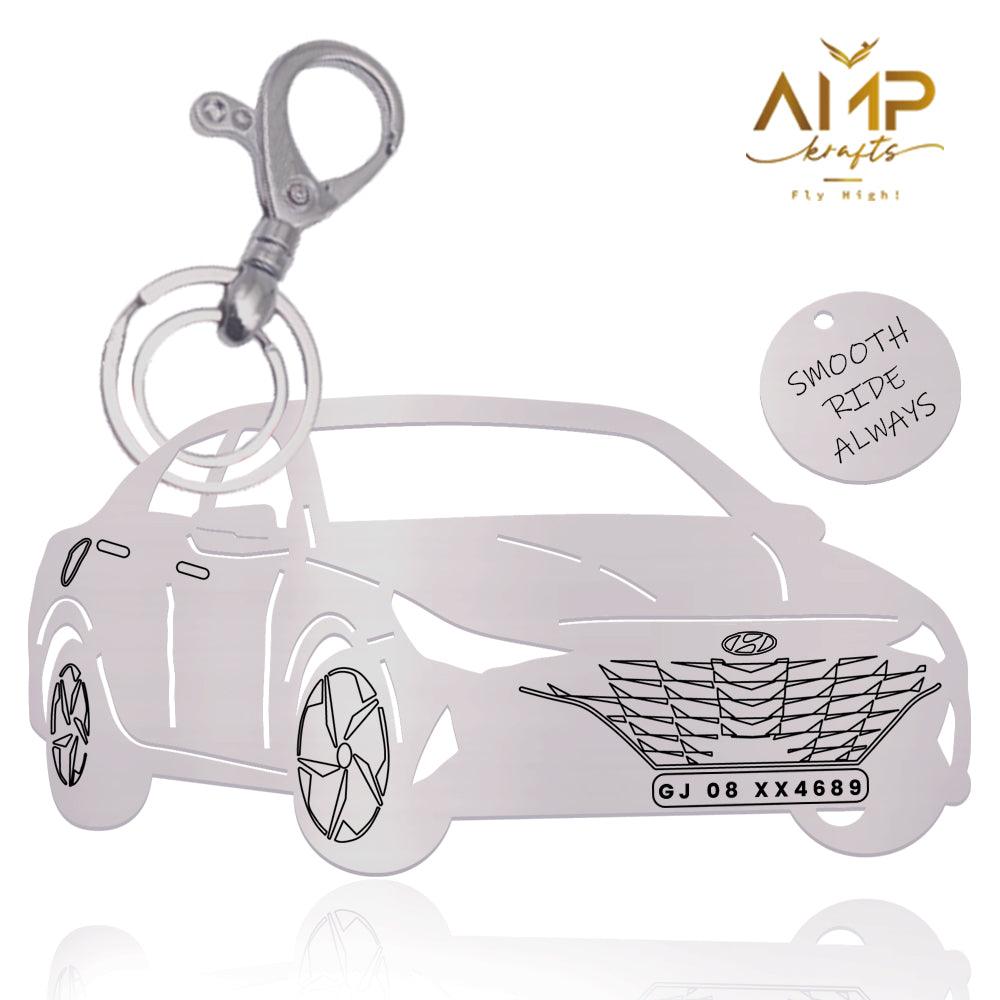 Personalised Hyundai Elantra USA Car Keychain – Amp krafts Sideview keychains best gift for men 