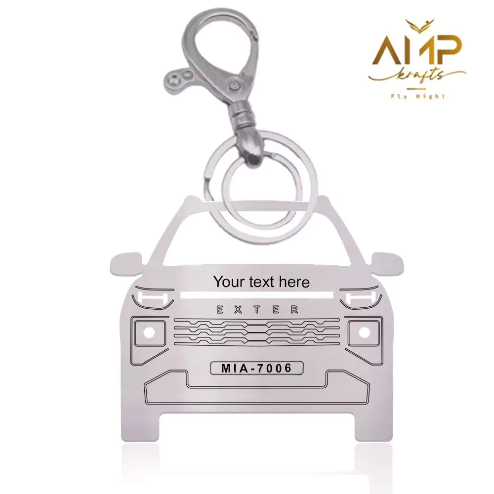 Birthday gift for Hyundai Exter owner, customized metal keychain