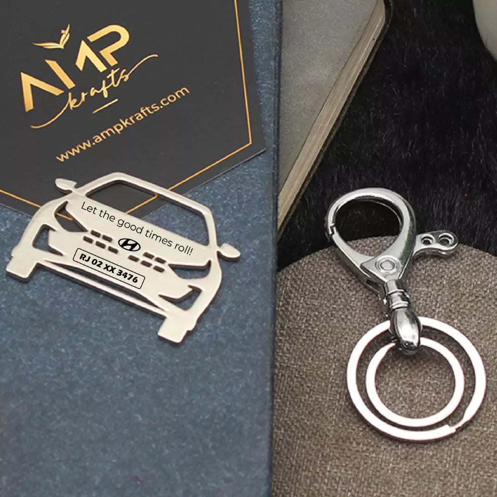 Hyundai i20 N Line keychain with bold engraved detail for car lovers