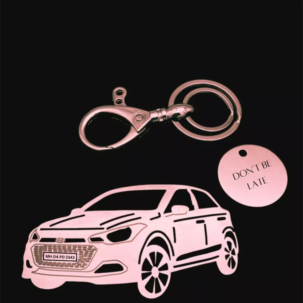 i20 2015 model keychain silver gold rose gold car keyring