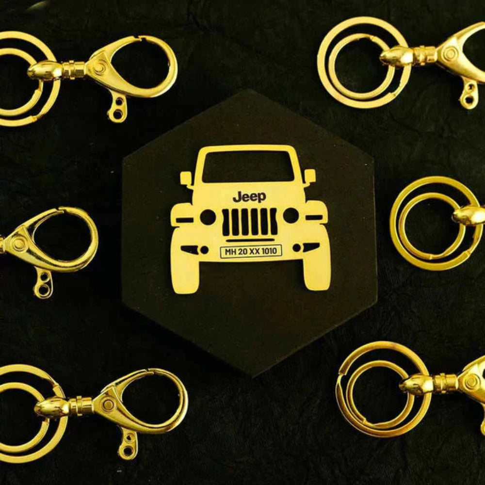 Jeep Rubicon metal key holder, rugged keepsake with heart
