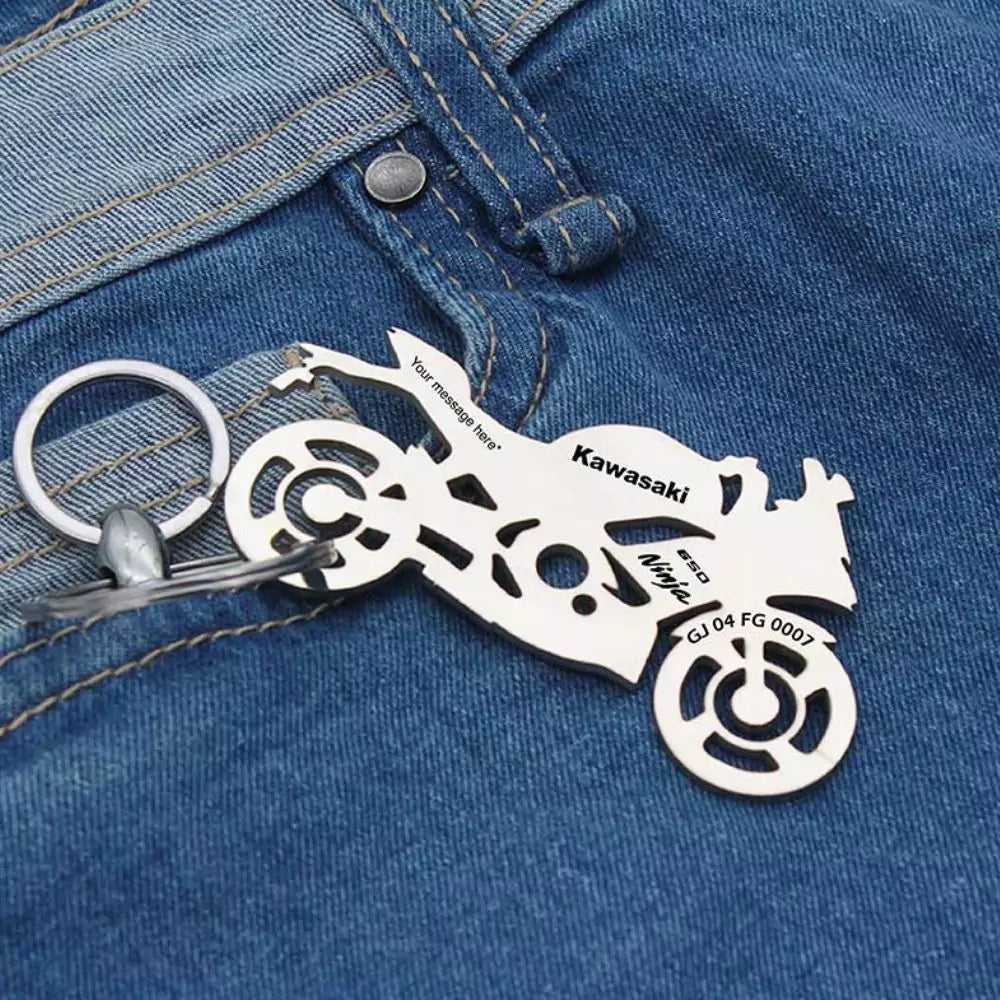 Personalized keychain designed for Kawasaki 650 motorcycle owners