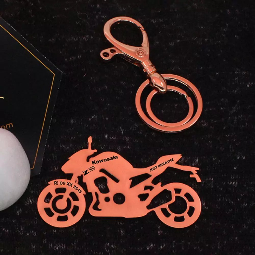 Premium metal keychain inspired by Kawasaki Z900 street bike