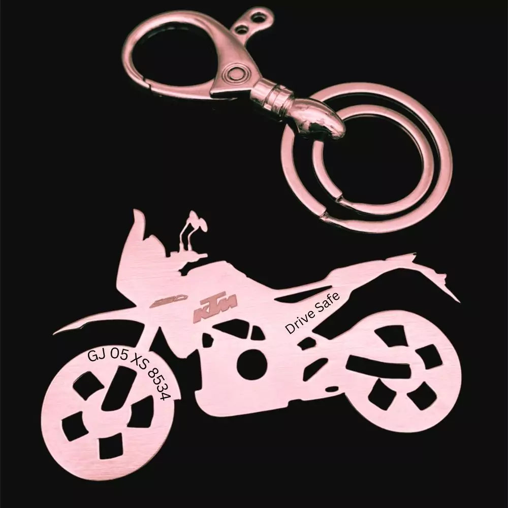 KTM Adventure 250 engraved metal keychain stainless steel and brass