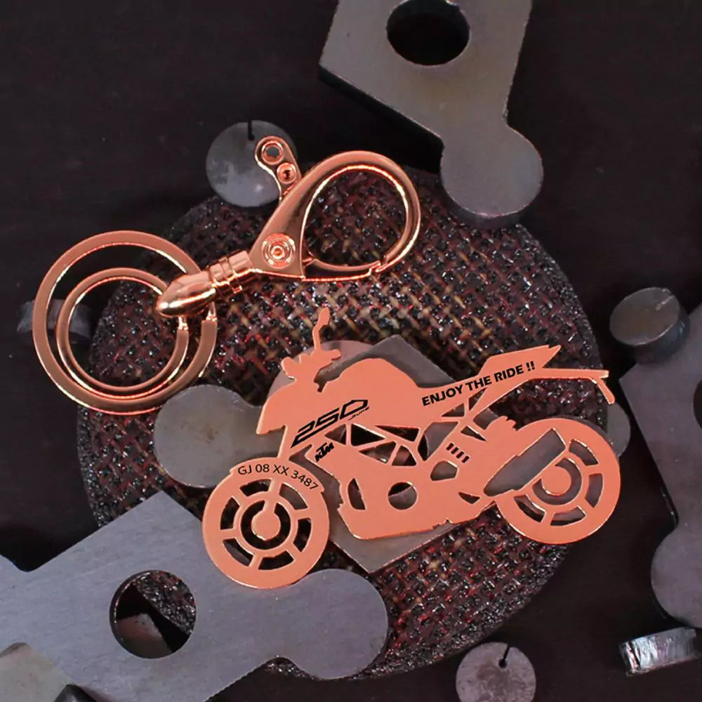 Custom engraved keychain gift for KTM Duke 250 owner