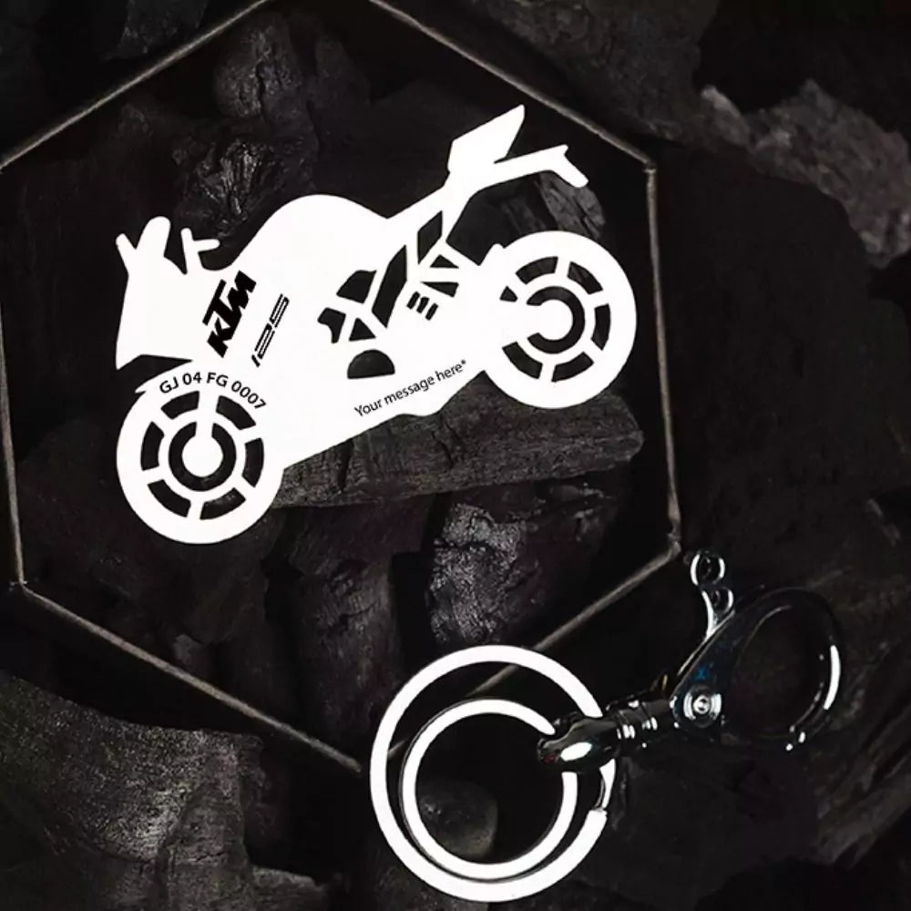KTM RC 125 personalized keychain gift for boyfriend bike lover