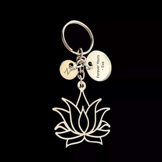 Engraved Lotus keychain with name, perfect gift for car enthusiasts