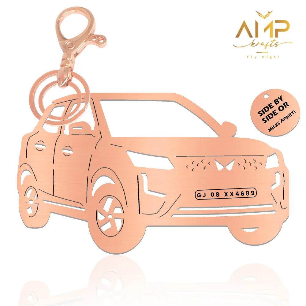 Personalised Car Keychain | Mahindra XUV 400 (New Logo) Personalised Car Keychain |