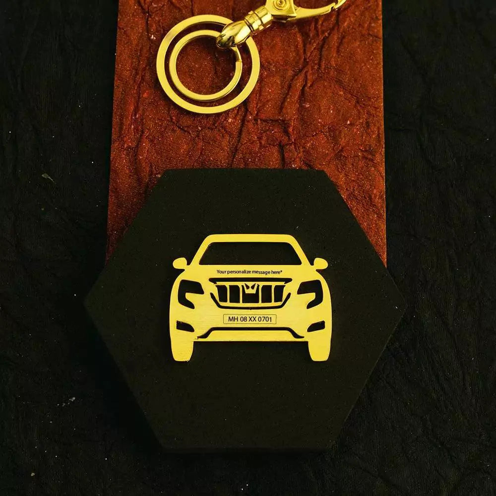 Premium Mahindra XUV 700 keychain with sleek metal finish