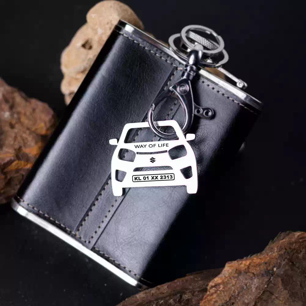 Customizable with name and number plate 💌➤Laser-engraved details for a premium finish 💯➤ Available in silver, gold, and rose gold finishes 😊➤Cash on delivery (COD) for hassle-free delivery ✅➤Perfect gift for car enthusiasts and Maruti Suzuki Celerio (2022) owners 🎁Personalized keychain for Maruti Suzuki Celerio Keychain