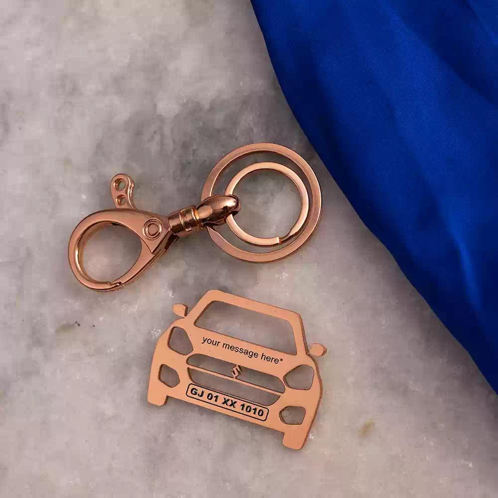 Personalized Name & Number Plate keychain | Maruti Suzuki Swift Dzire (2022) Keychain