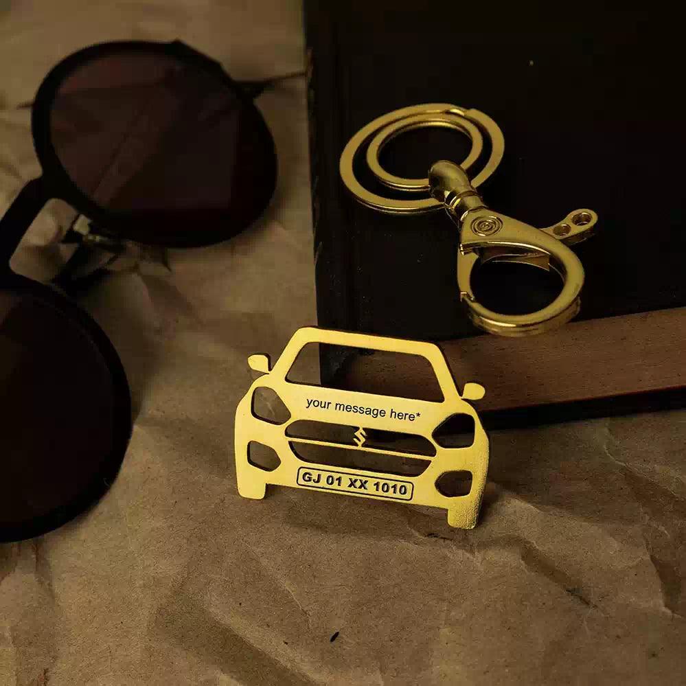 Personalized Name & Number Plate keychain | Maruti Suzuki Swift Dzire (2022) Keychain