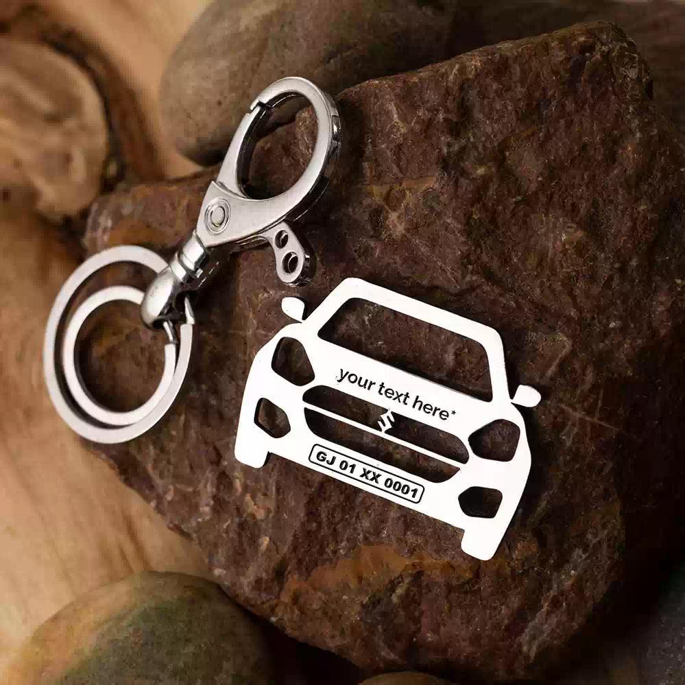 Personalized Name & Number Plate keychain | Maruti Suzuki Swift Dzire (2022) Keychain