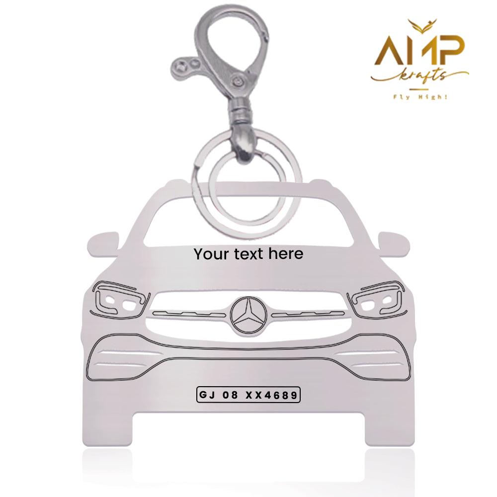 Personalized Name & Number Plate keychain | Mercedes Benz GLC 300 Keychain