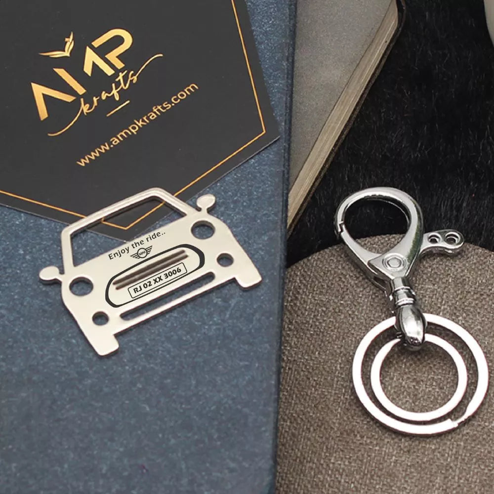 Mini Cooper personalized keychain, cute gift for someone special