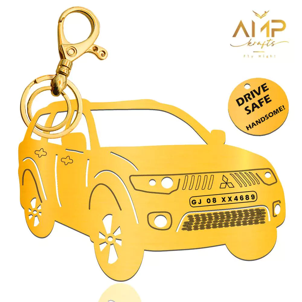 Mitsubishi Pajero Sport metal keychain, built for fearless journeys