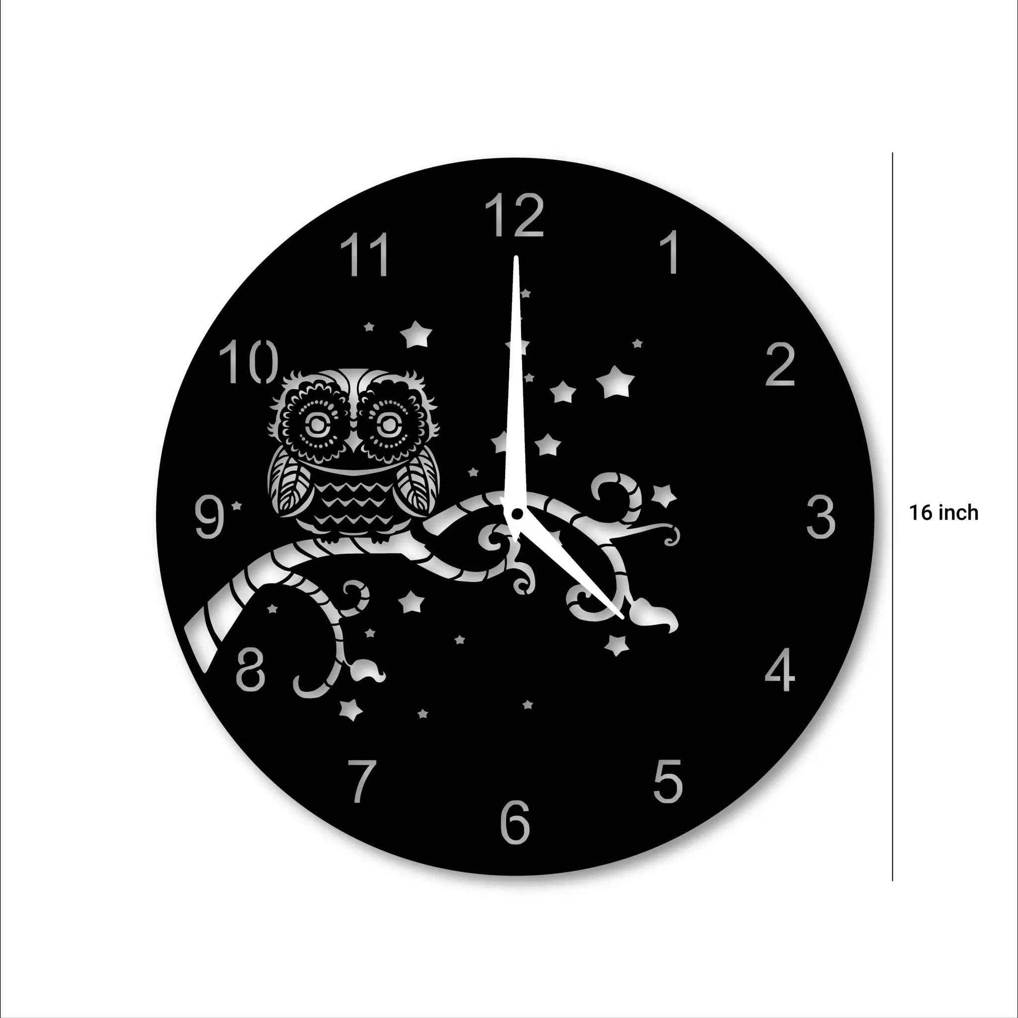 Owl Metal Record Wall Clock - Ampkrafts