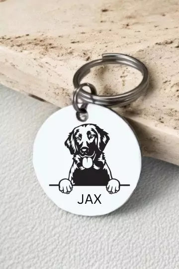 Retrievers Flat Coated Dog Tag Collar Personalized