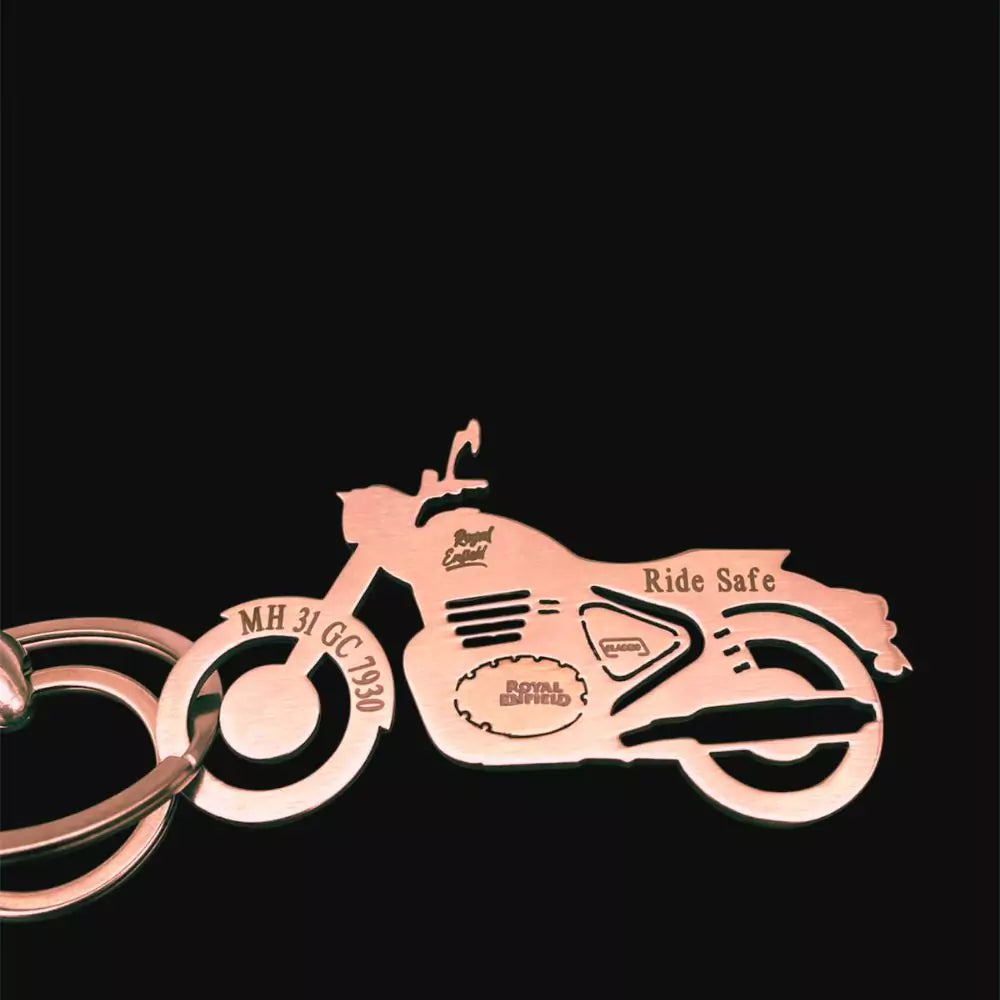 Classic 650 silhouette bike keychain premium polished finish