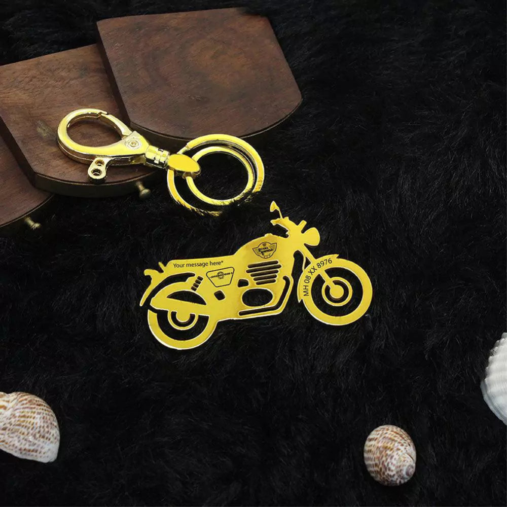 Personalized Royal Enfield Interceptor 650 keychain with name engraving