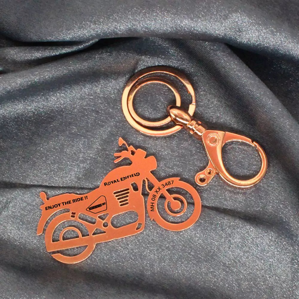 Custom engraved Thunderbird 350 keychain made with care