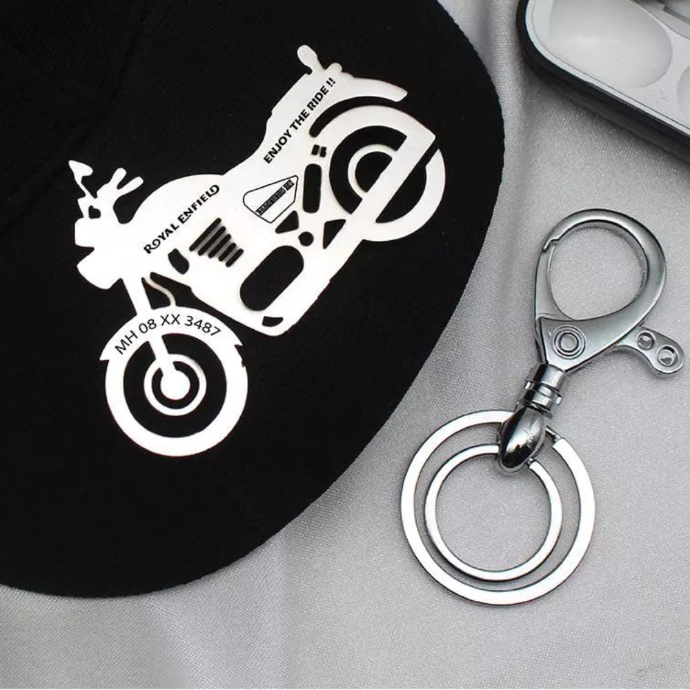 Personalized Royal Enfield Thunderbird 350 keychain with name engraving
