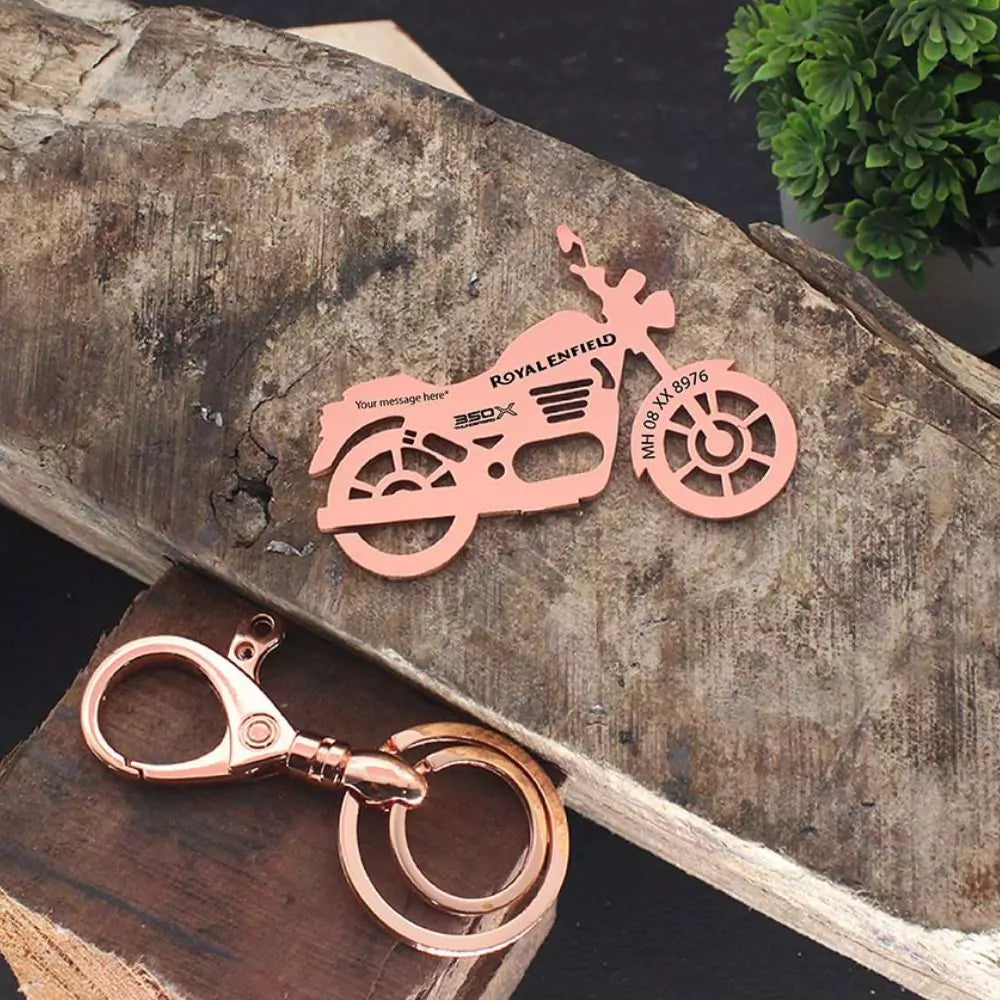 Personalized keychain for Thunderbird 350X motorcycle owner