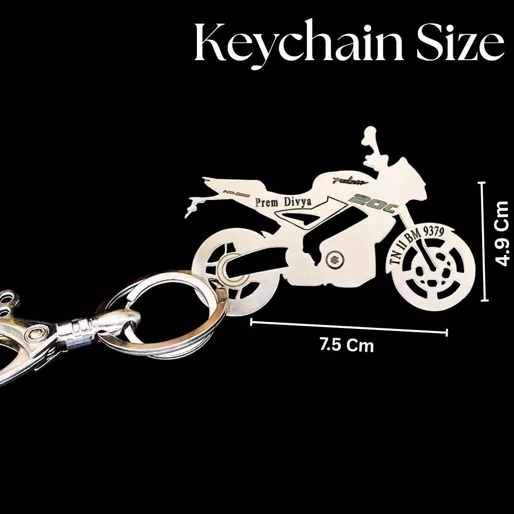 SS304 Pulsar NS200 metal keychain durable rust-proof