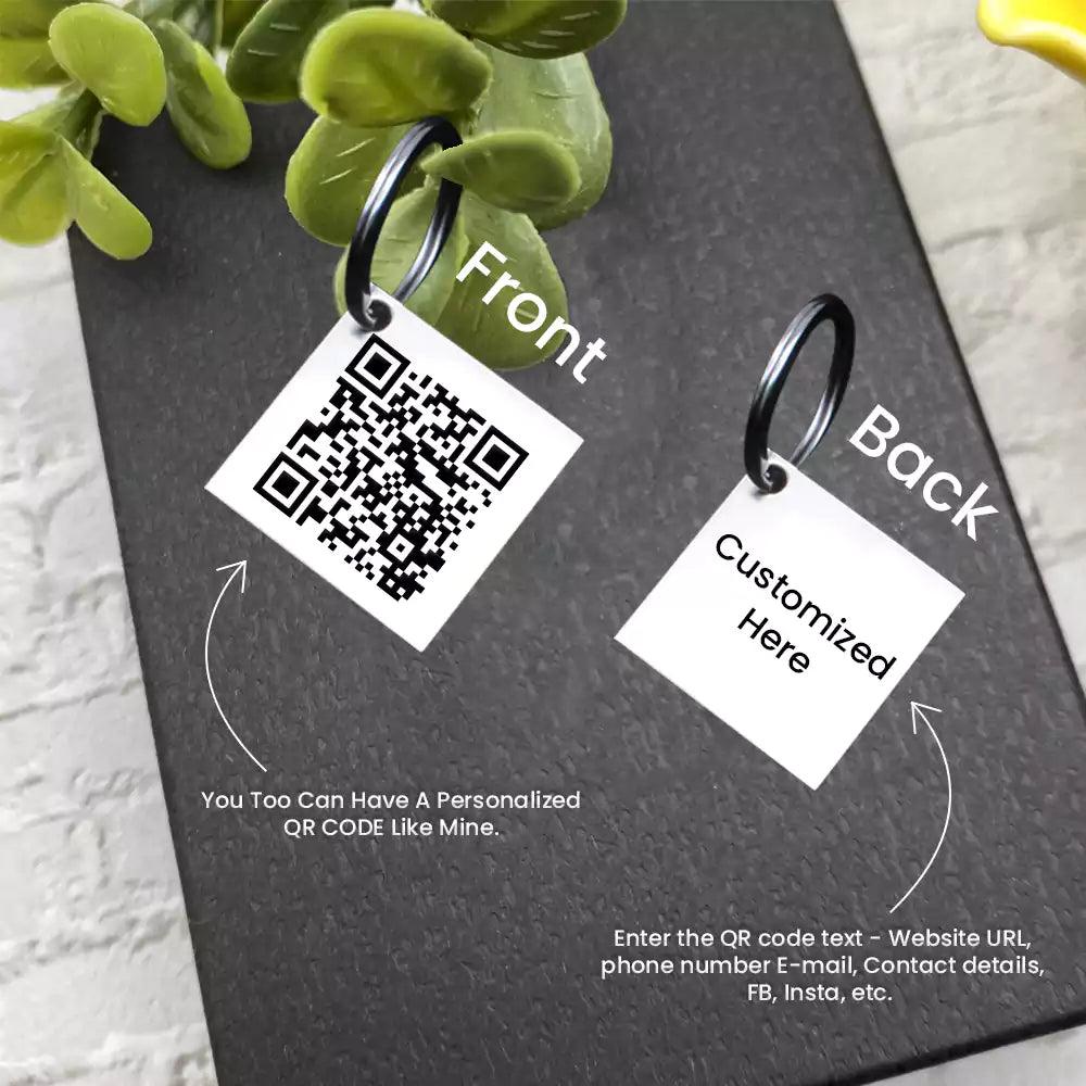 Square Shape Scanable QR Code Personalized Keychain - Ampkrafts