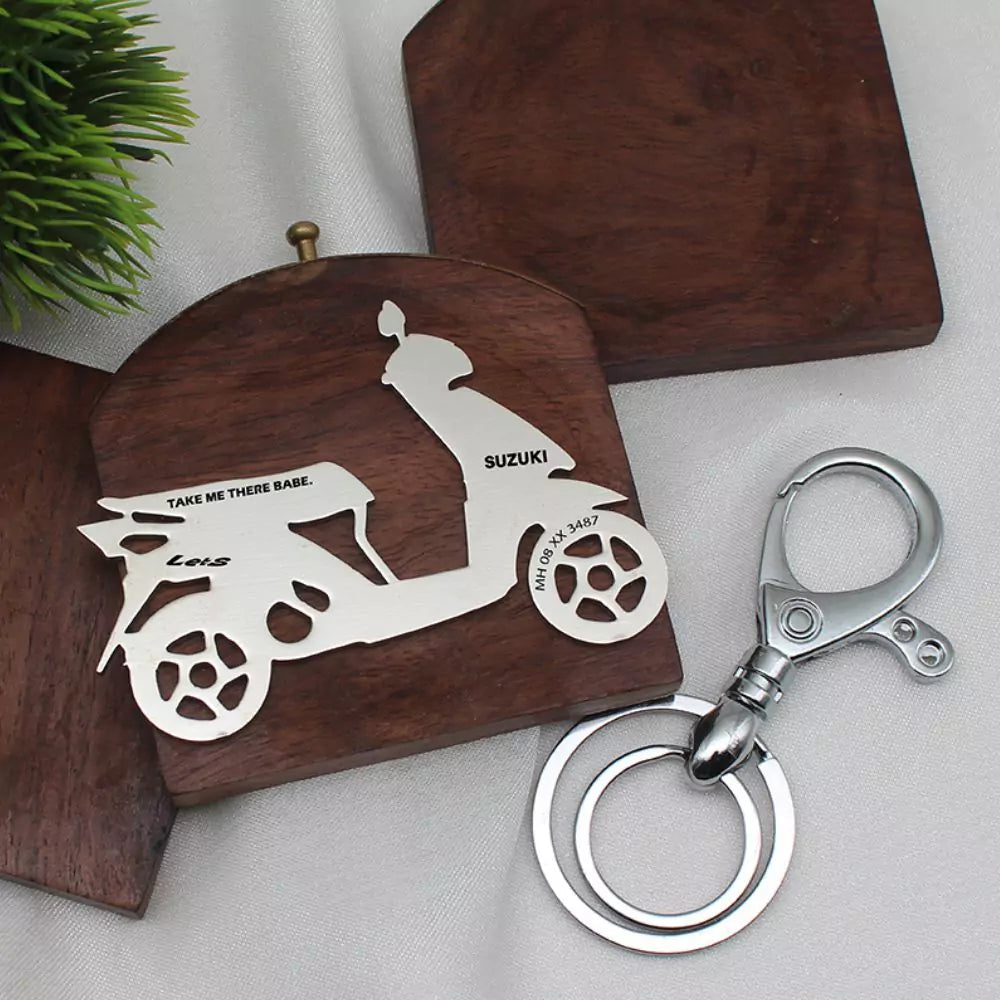 Personalized Suzuki Let’s keychain with custom name engraving