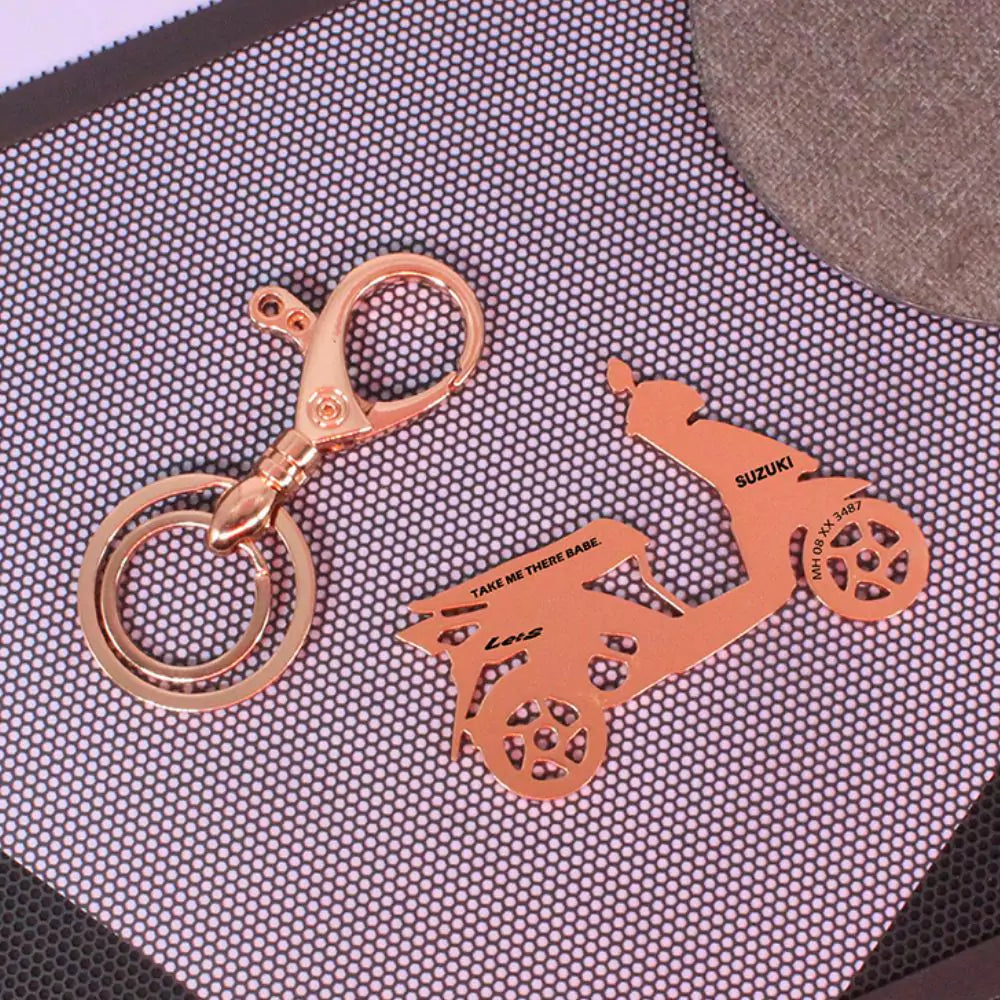 Name engraved scooter key accessory for Suzuki Let’s