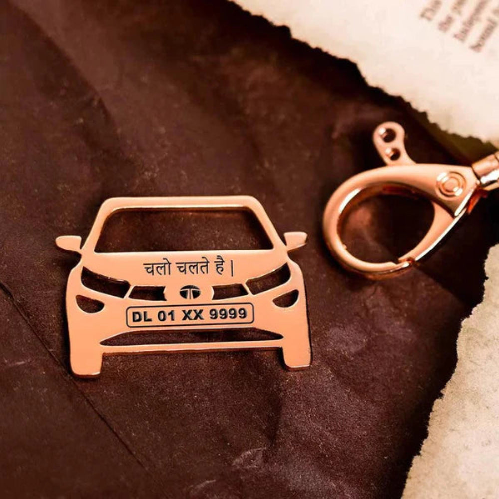 Birthday gift to show love, personalized Tata Altroz metal keychain