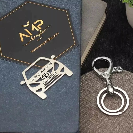 Personalized Tata Bolt car keychain gift for husband with name engraving
