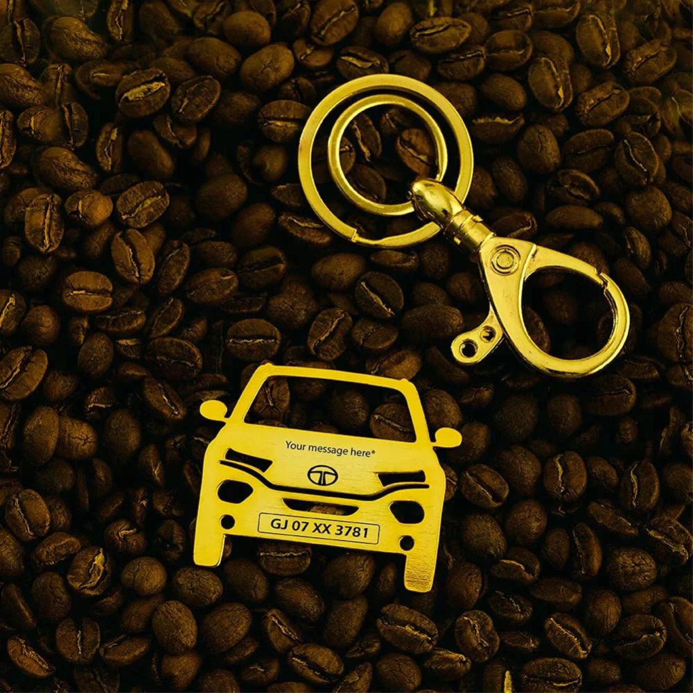 Personalized Tata Punch 2021 keychain gift for husband, custom engraved car accessory