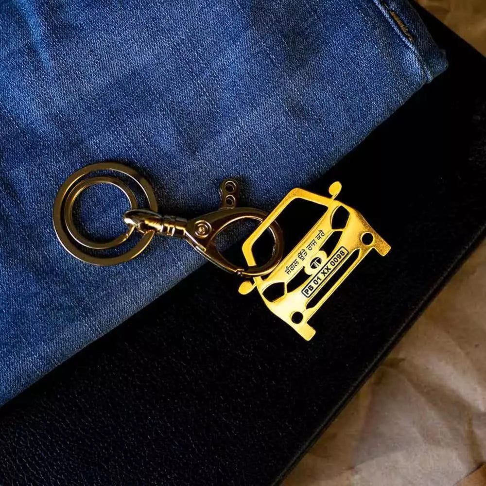 Anniversary gift for couples, Tata Tiago personalized car keychain