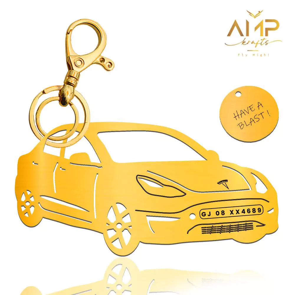 Personalized key tag for Model 3 2021, minimalist gift with meaning
