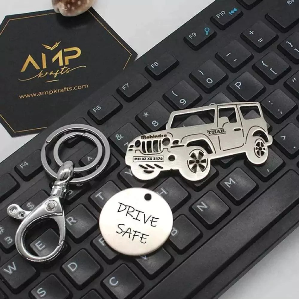Stylish Mahindra Thar keychain with a bold look
