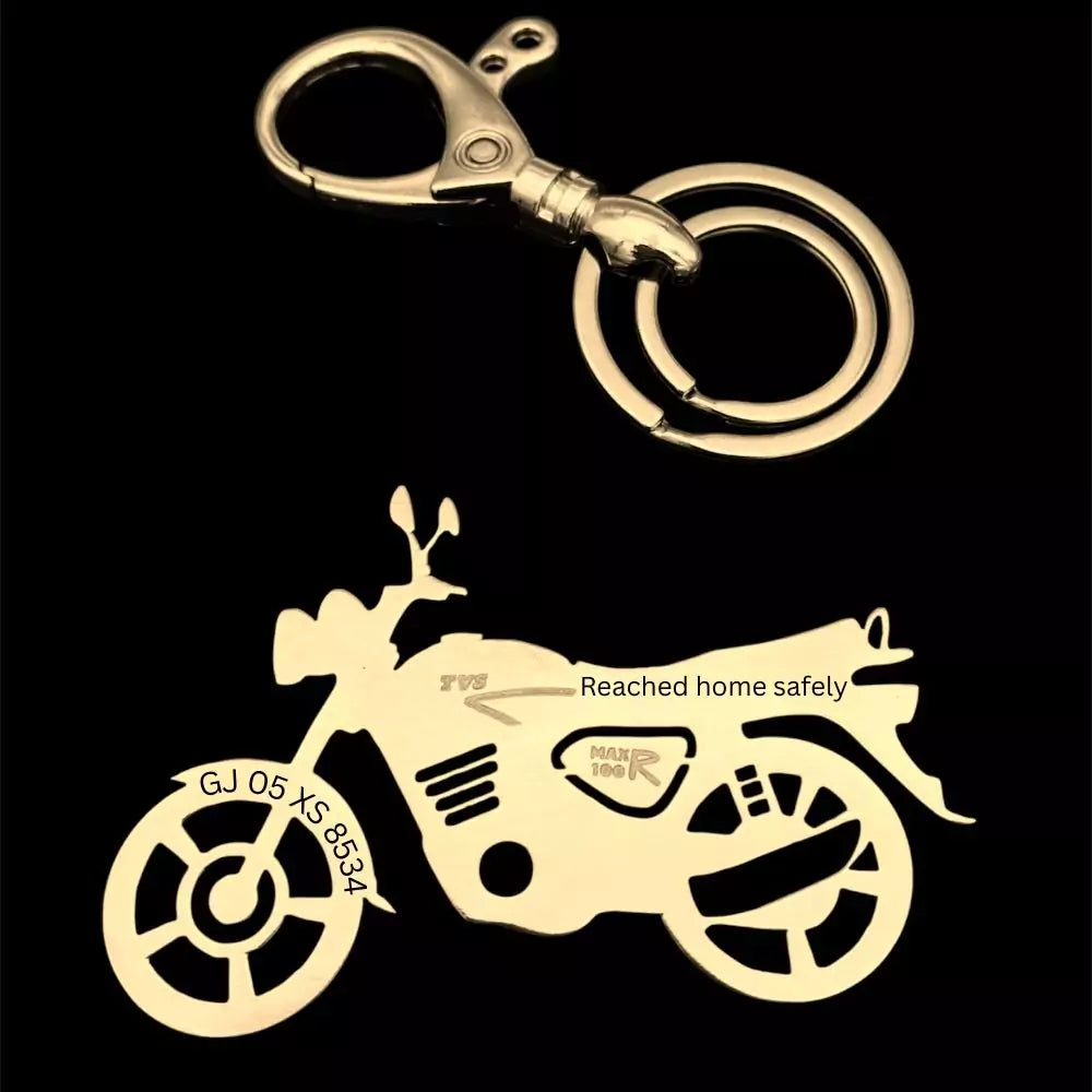Classic TVS MAX 100 bike silhouette keychain premium finish