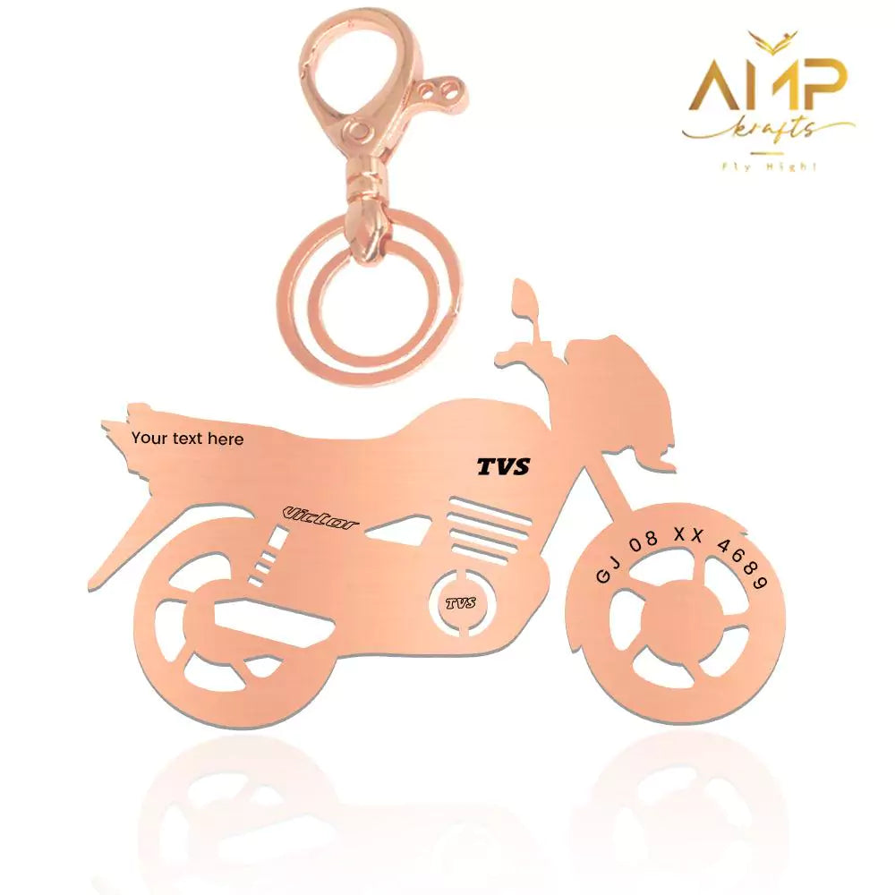 TVS Victor personalized keychain with custom engraving