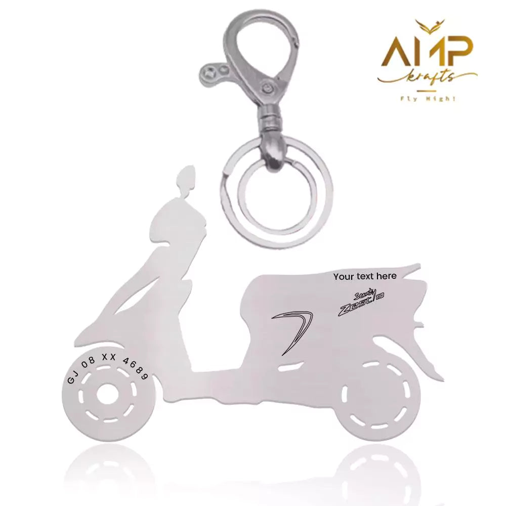 Engraved TVS Zest keychain perfect anniversary gift
