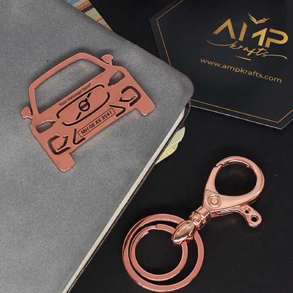 Volvo S16 custom keychain for wife rose gold romantic gifting.