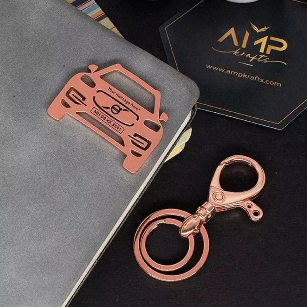 Custom Volvo XC90 rose gold keychain for wife, luxury car accessory