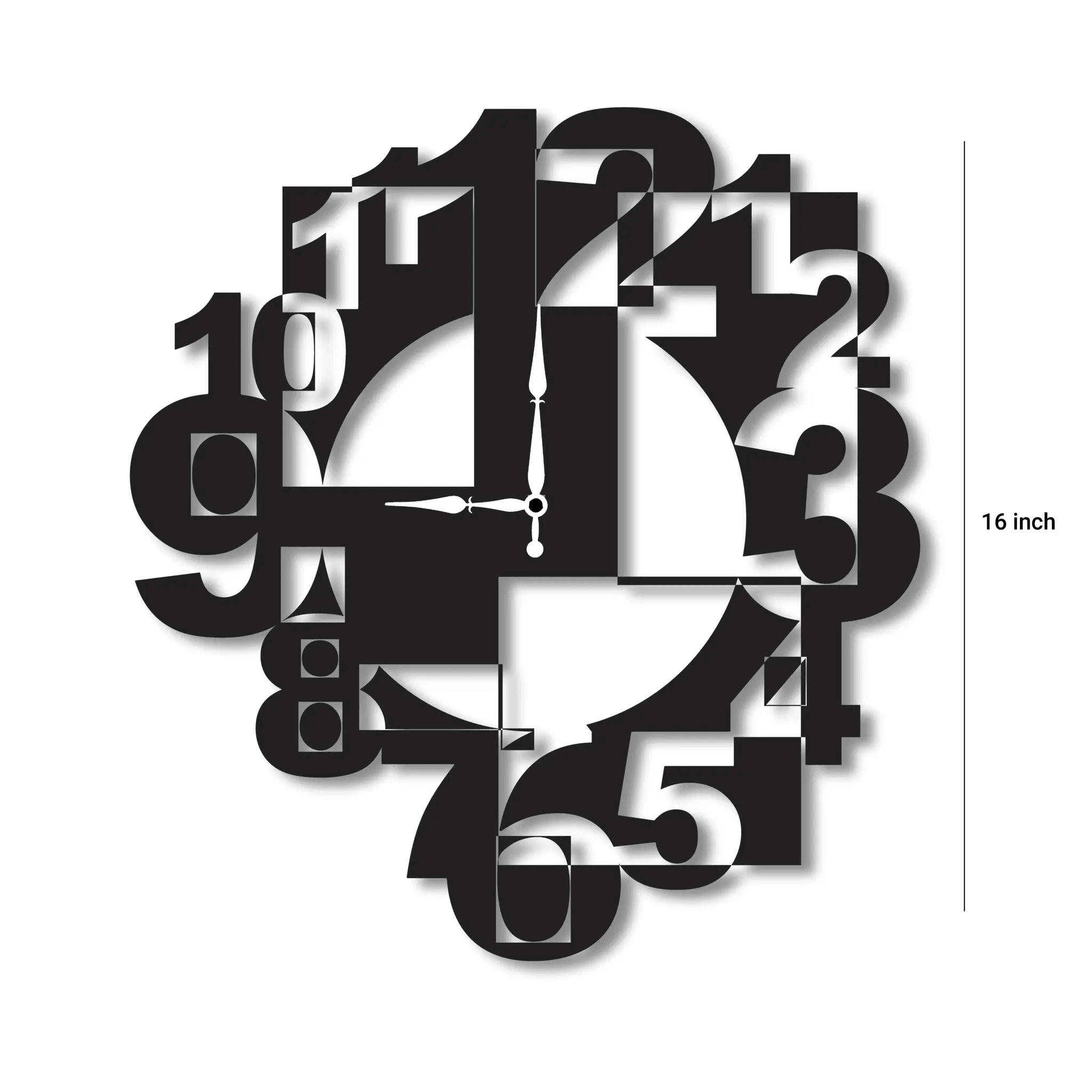 Wall Clock with Big Numbers, Metal Modern Design, Expansive Design, Metal Construction, Numbers Display, Industrial Wall Clock, New House Present