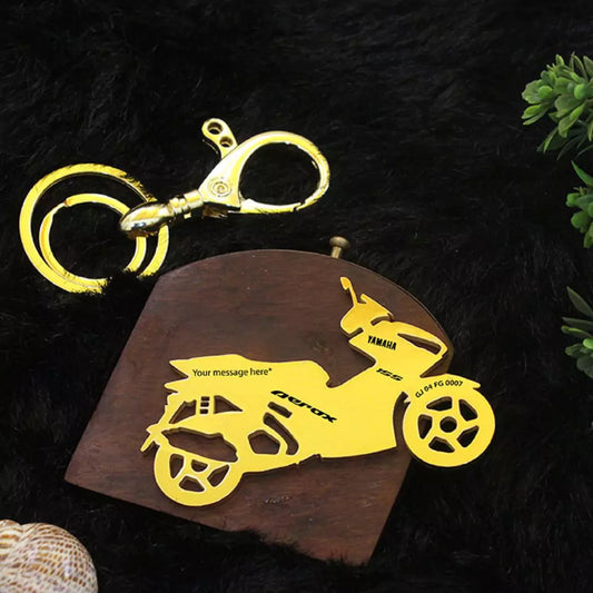 Personalized Yamaha Aerox 155 keychain with custom name engraving